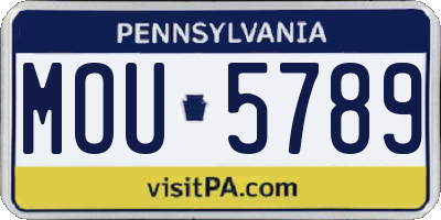 PA license plate MOU5789
