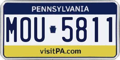 PA license plate MOU5811