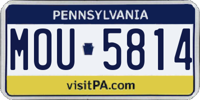 PA license plate MOU5814