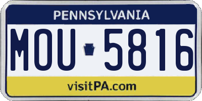 PA license plate MOU5816