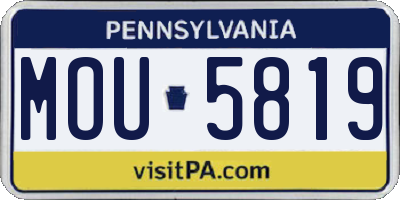 PA license plate MOU5819