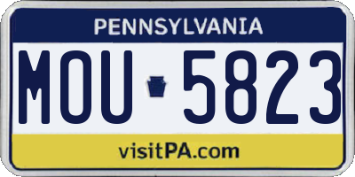 PA license plate MOU5823