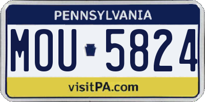 PA license plate MOU5824