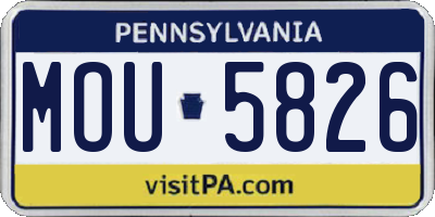 PA license plate MOU5826