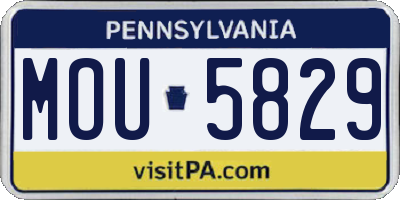 PA license plate MOU5829