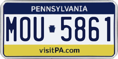 PA license plate MOU5861
