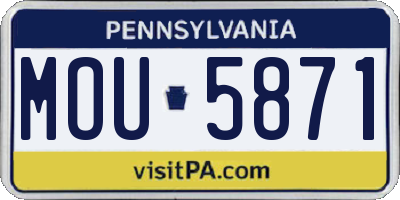 PA license plate MOU5871