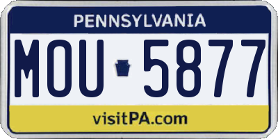 PA license plate MOU5877