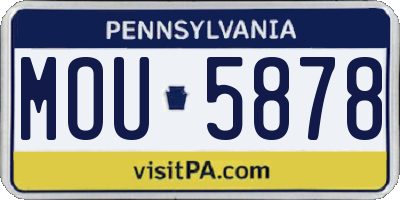 PA license plate MOU5878