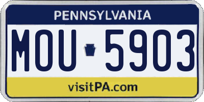 PA license plate MOU5903