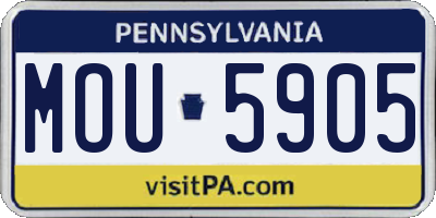 PA license plate MOU5905