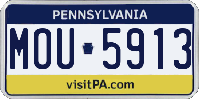 PA license plate MOU5913