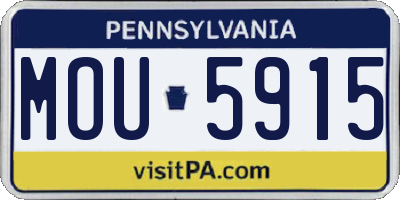 PA license plate MOU5915