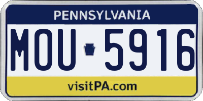 PA license plate MOU5916