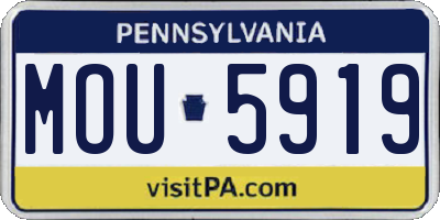 PA license plate MOU5919