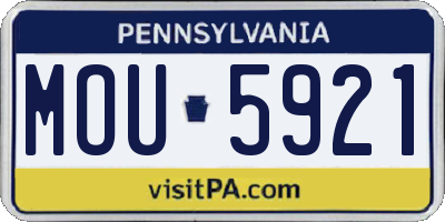 PA license plate MOU5921