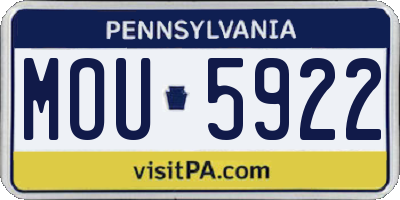 PA license plate MOU5922