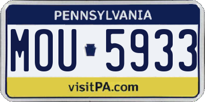 PA license plate MOU5933