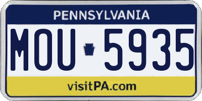 PA license plate MOU5935
