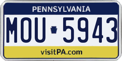 PA license plate MOU5943