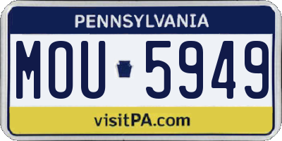 PA license plate MOU5949