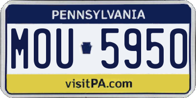 PA license plate MOU5950