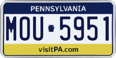 PA license plate MOU5951
