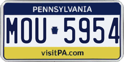 PA license plate MOU5954