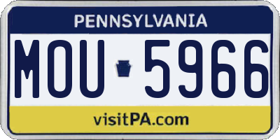 PA license plate MOU5966