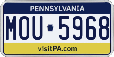 PA license plate MOU5968