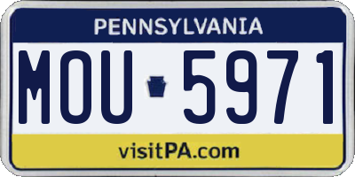 PA license plate MOU5971