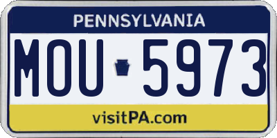 PA license plate MOU5973