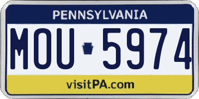 PA license plate MOU5974