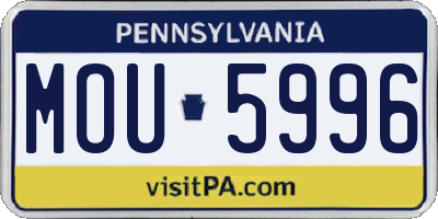 PA license plate MOU5996