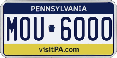 PA license plate MOU6000