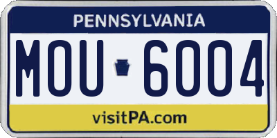 PA license plate MOU6004
