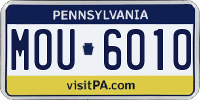 PA license plate MOU6010