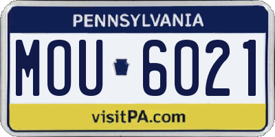 PA license plate MOU6021