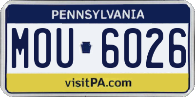 PA license plate MOU6026