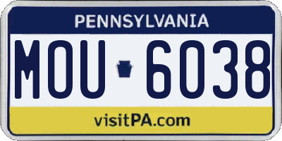 PA license plate MOU6038