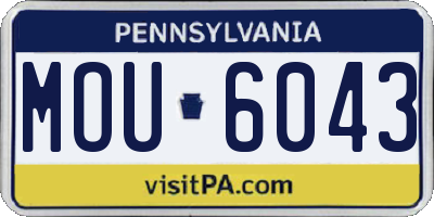 PA license plate MOU6043