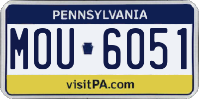 PA license plate MOU6051