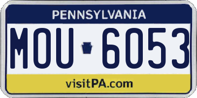 PA license plate MOU6053