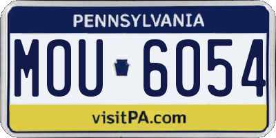 PA license plate MOU6054