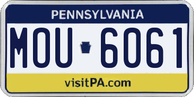 PA license plate MOU6061