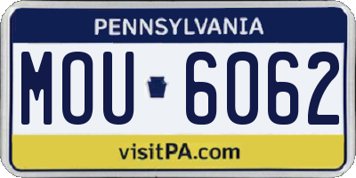 PA license plate MOU6062