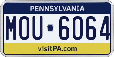 PA license plate MOU6064