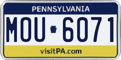 PA license plate MOU6071