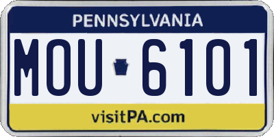 PA license plate MOU6101