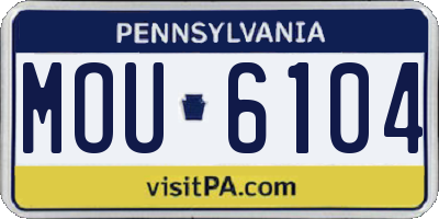 PA license plate MOU6104